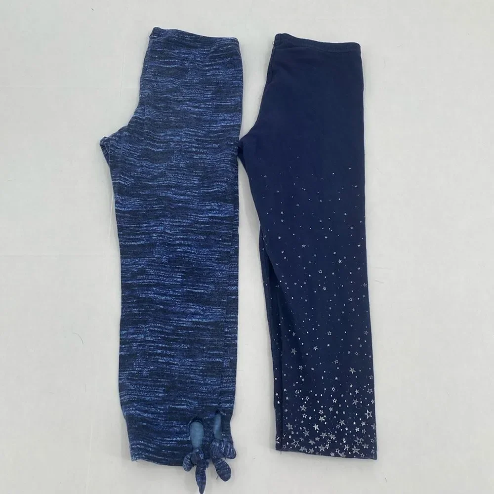 Old navy cropped leggings blue space dye size m 8 girls tie bottom